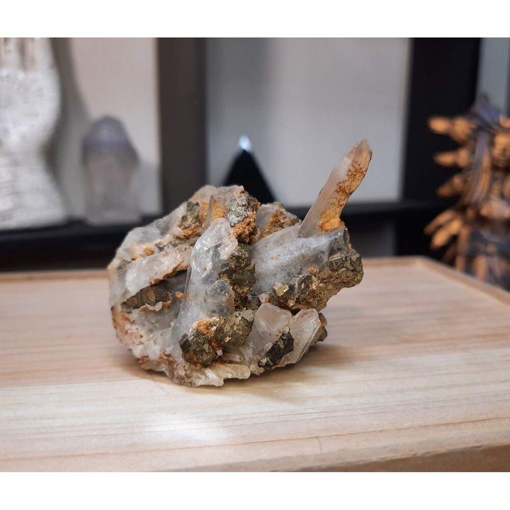 Natural Multi-Mineral Cluster: Quartz, Pyrite, Sphalerite with Golden Limonite - Picture 5 of 7